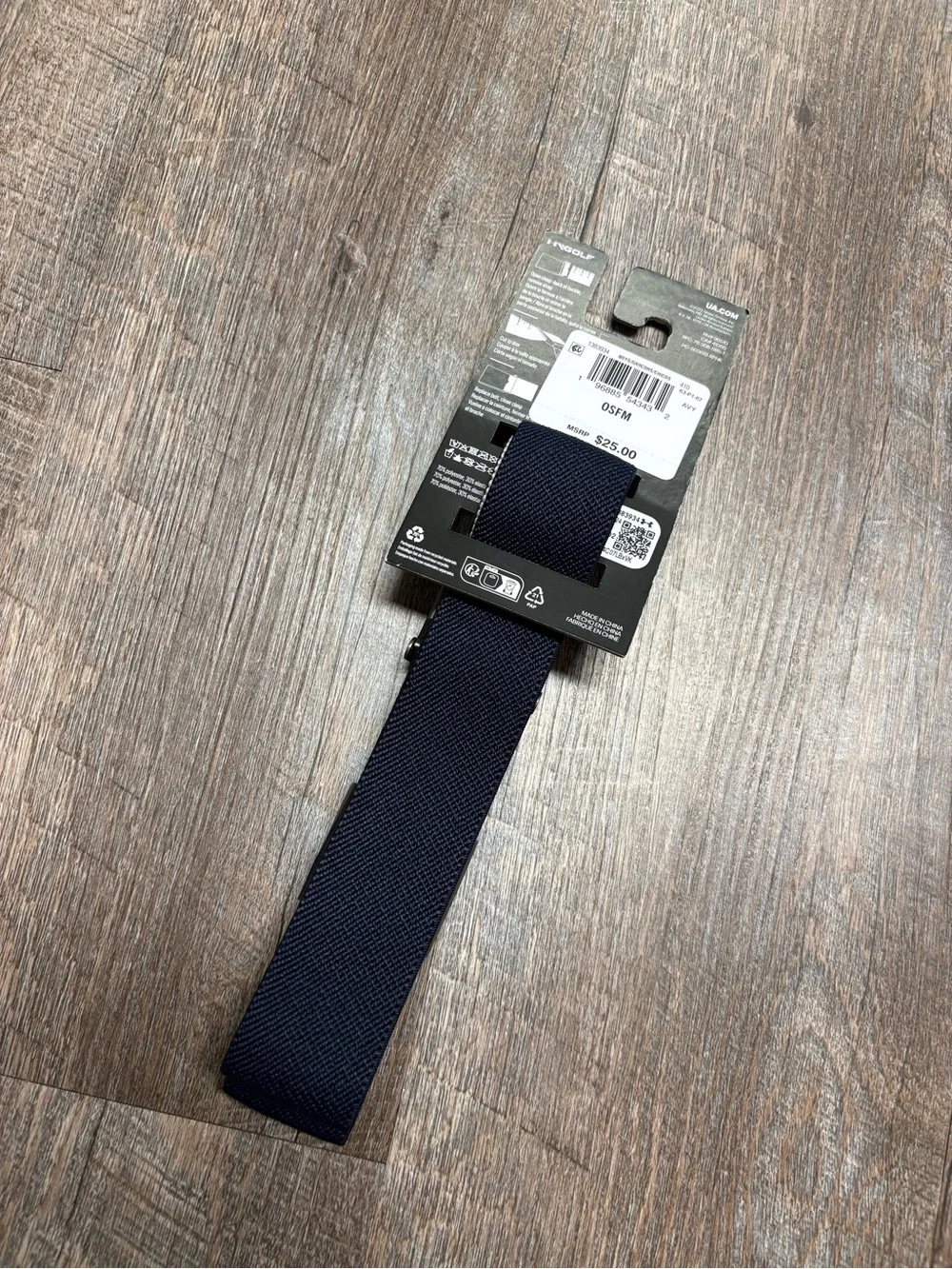 Under Armour Kid’s Navy Webbing Belt with Brushed Metal Buckle